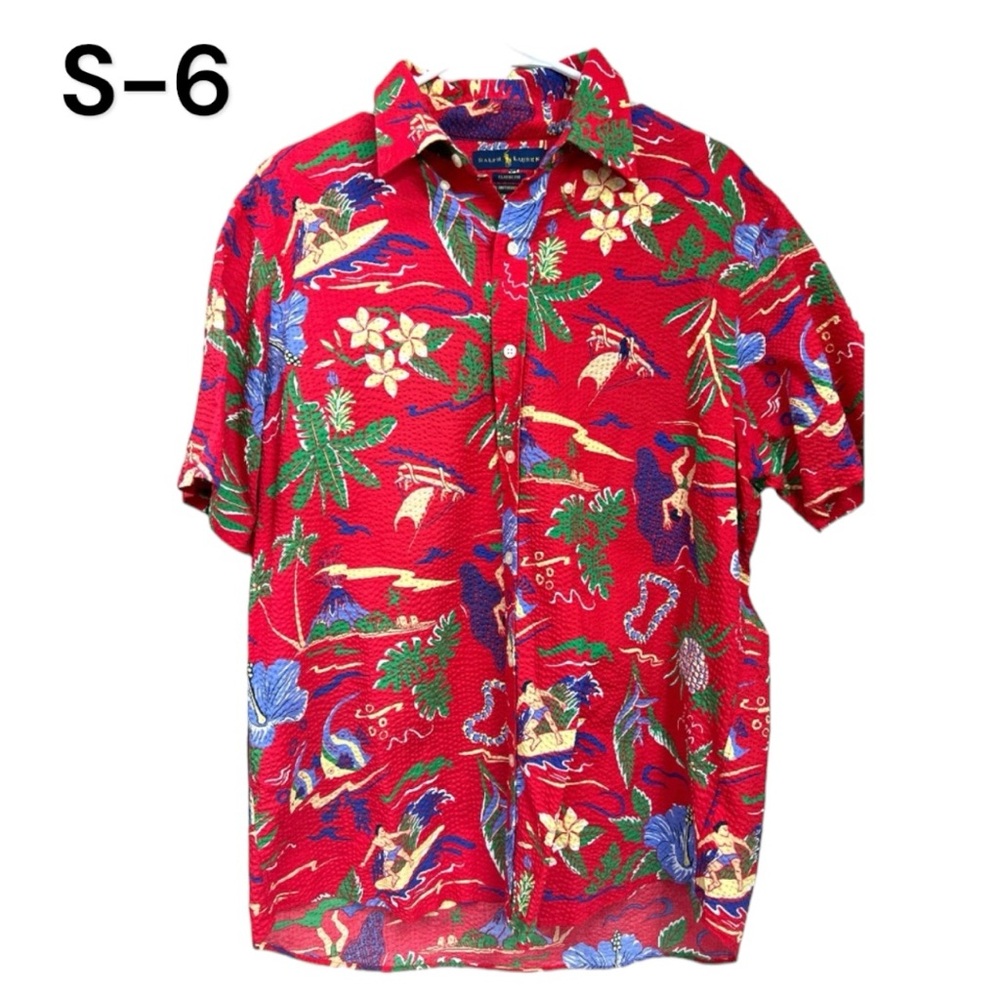 Ralph Lauren Classic Fit Untucked Fit Button Down Hawaiian 🌺 Shirt Sz L